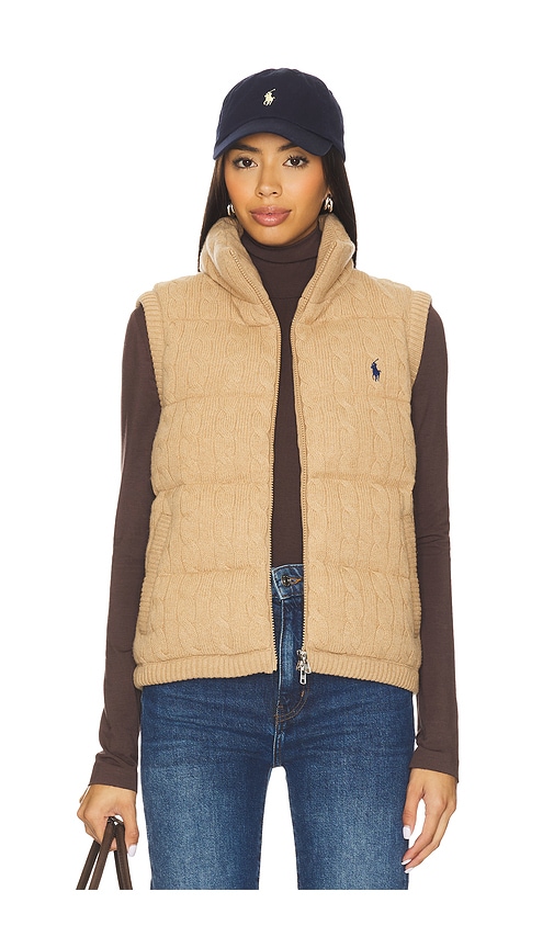 Polo Ralph Lauren Cable Knit Wool Cashmere Quilted Vest