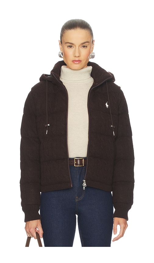 Polo Ralph Lauren Cable Knit Wool Cashmere Quilted Jacket