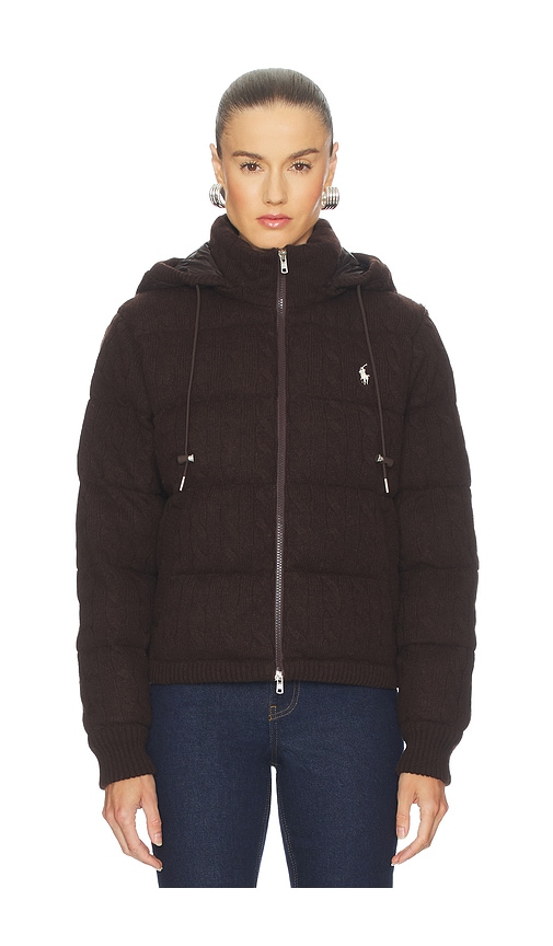 Polo Ralph Lauren Cable Knit Wool Cashmere Quilted Jacket