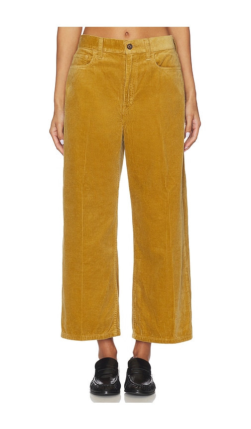 Polo Ralph Lauren Corduroy Wide-leg Cropped Trousers In Gold