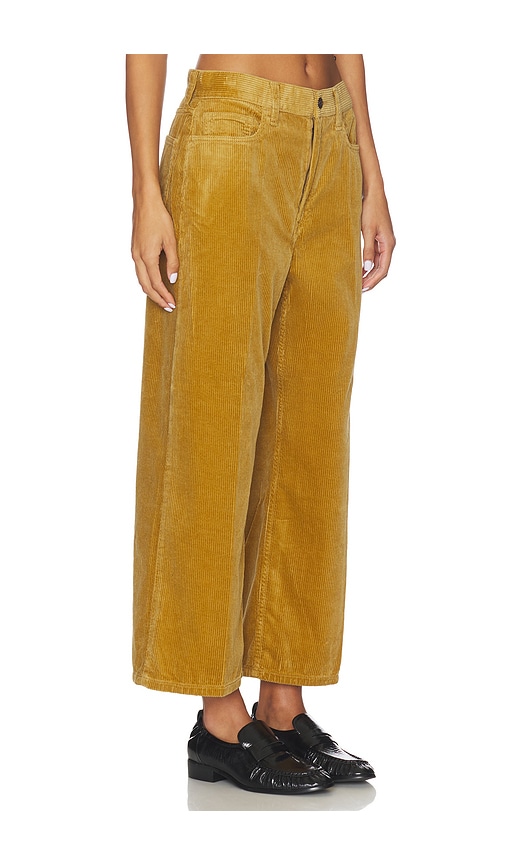 Polo Ralph Lauren Corduroy Wide-leg Cropped Trousers In Gold