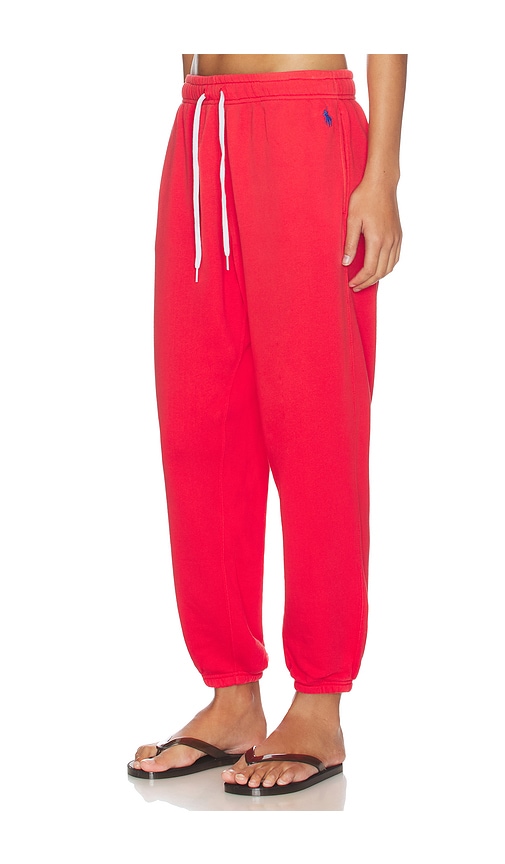  Polo Ralph Lauren Pantalones Jogger Tobilleros De Felpa Island En Color Rojo Talla S  (también En Xs, Xxs). 