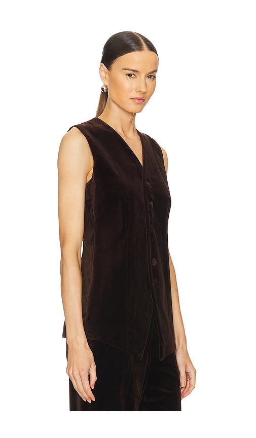 Shop Polo Ralph Lauren Velvet Vest In Chocolate