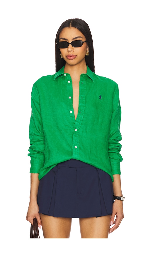 Polo Ralph Lauren Classic Fit Linen Shirt in Bright Clover | REVOLVE