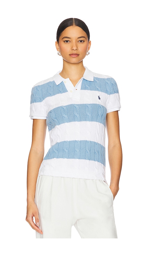 Short Sleeve Polo Tee in Blue,Ivory. - size L (also in M, S, XL, XS) - Polo Ralph Lauren - Modalova