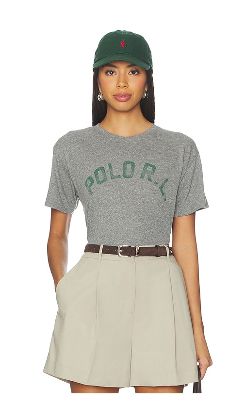 Polo Ralph Lauren Logo Jersey Crewneck Tee In Gray