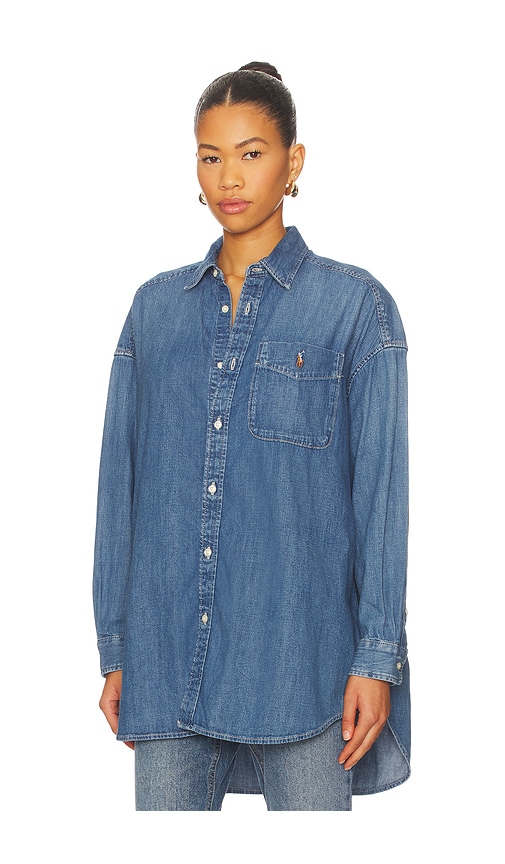 Polo Ralph Lauren Denim Long Sleeve Button Shirt In Blue