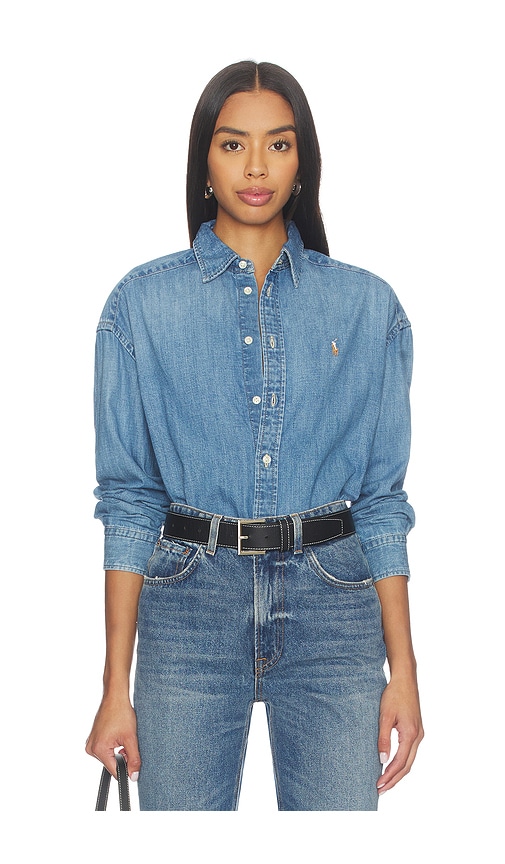 Polo Ralph Lauren Denim Long Sleeve Button Front Shirt in Zaia Wash