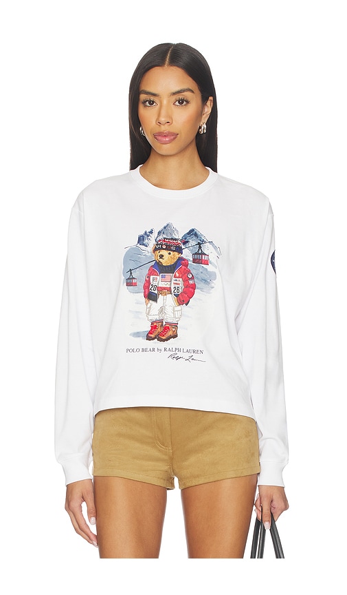 Polo Ralph Lauren Cotton Jersey Crewneck Long Sleeve T-shirt in White
