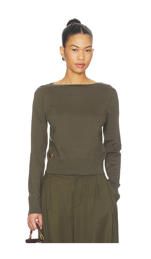 Polo Ralph Lauren TOP MANCHES LONGUES ET COL BATEAU en Olive Taille S Also en L 143 €