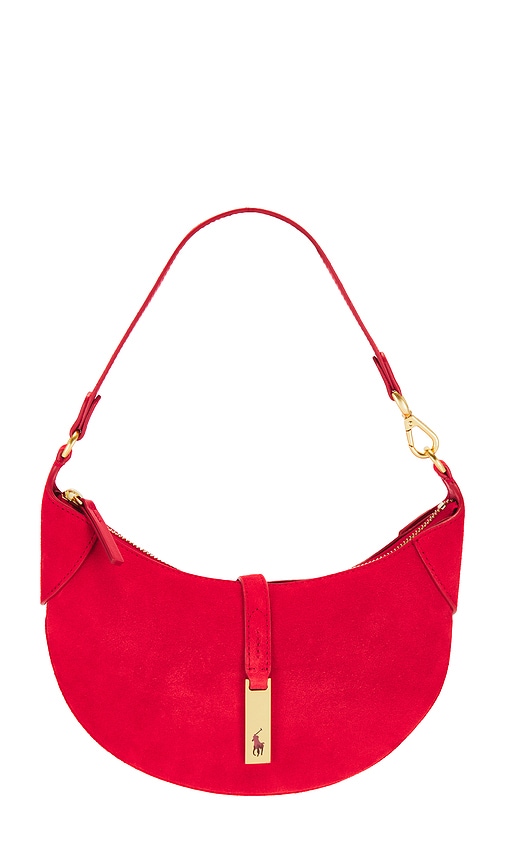 Shop Polo Ralph Lauren Suede Shoulder Bag In Red