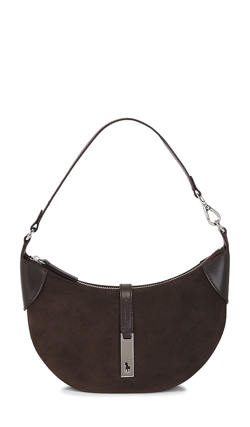 Suede & Leather Mini Shoulder Bag in Chocolate.