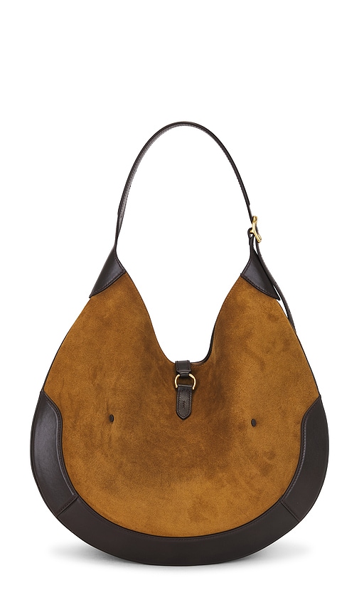 Polo Ralph Lauren Suede & Leather Medium Shoulder Bag In Brown