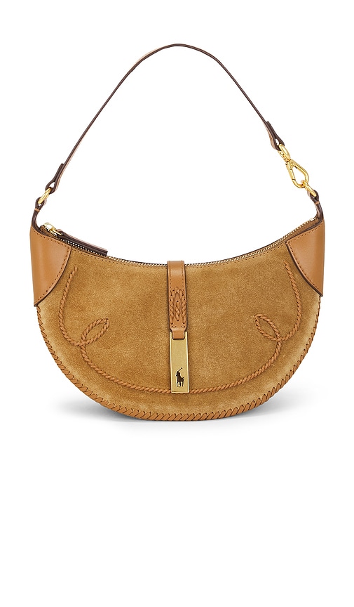 Polo Ralph Lauren Suede Mini Shoulder Bag In Brown