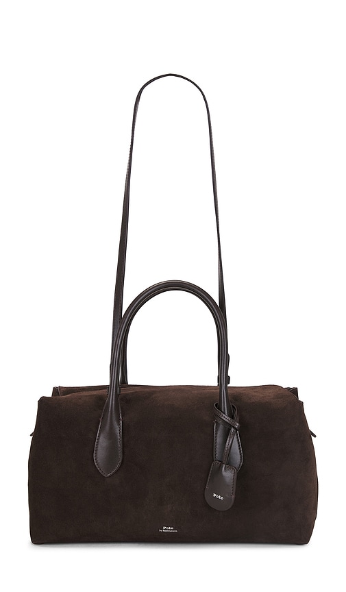Polo Ralph Lauren Suede & Leather Medium Satchel In Brown