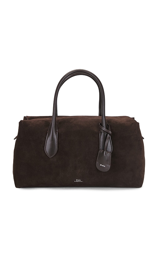 Polo Ralph Lauren Suede & Leather Medium Satchel In Brown