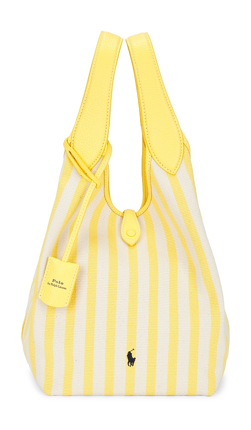 Polo Ralph Lauren Stripe Polo Canvas Medium Tote en YellowWhite 424 €