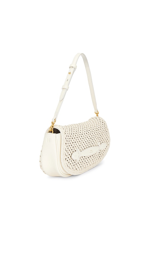  Polo Ralph Lauren Grosse Clutch Mit Langem überschlag Aus Leder In Ivory. 
