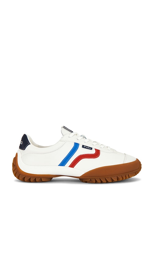 Polo Ralph Lauren Nappa Leather Low Top Sneakers in White. - size 6.5 (also in 6, 7, 7.5, 8.5, 9.5, 10)