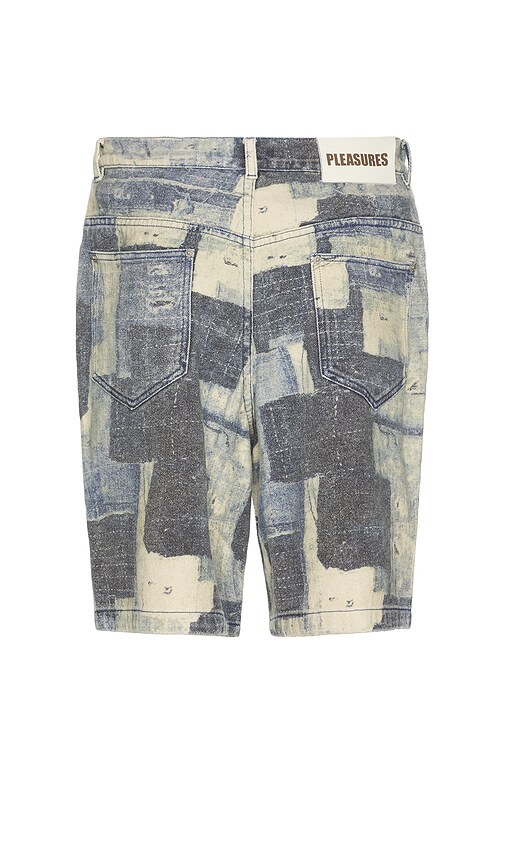 Pleasures Boro Baggy Denim Shorts In Indigo