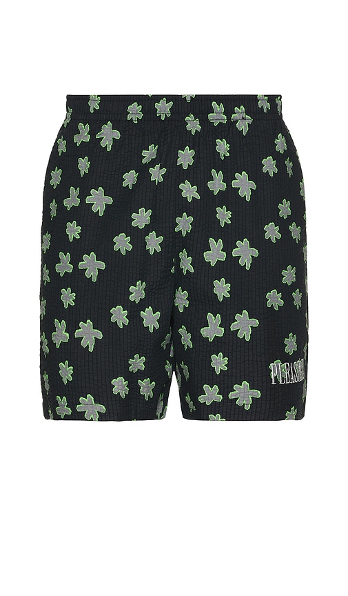 Floral Seersucker Shorts in Black. - size M (also in L, XL/1X)