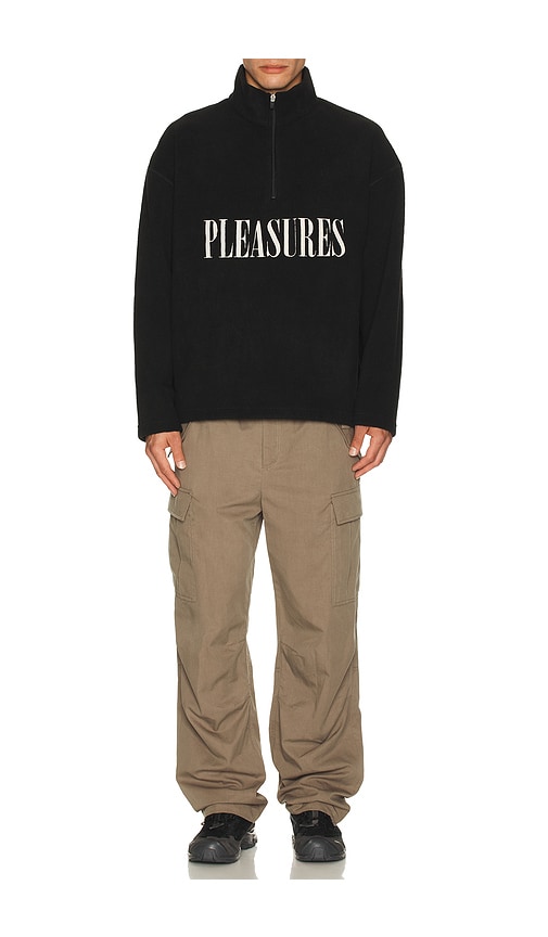 Pleasures Onyx Oversize Half Zip Fleece Pullover In Black
