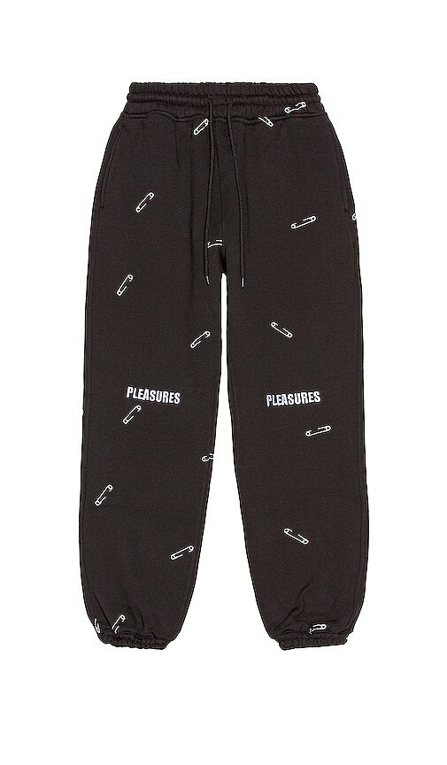 Pleasures Safety Embroidered Sweatpant in Black