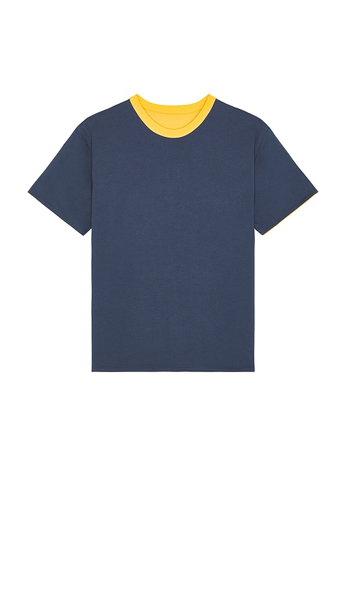 Shop Pleasures Legal Reversible Heavyweight T-shirt In Yellow,blue