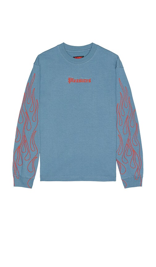 Pleasures Fiery Heavyweight Long Sleeve Tee in Slate | REVOLVE