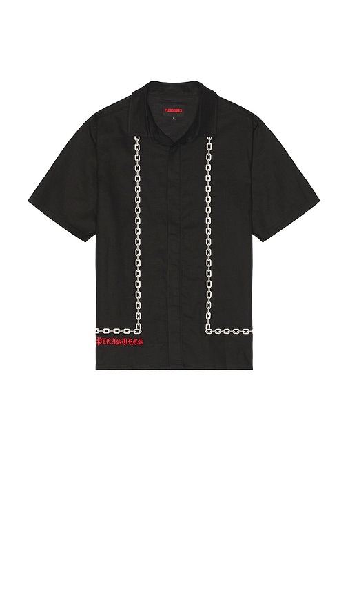 Chain Button Up Shirt in Black. - size M (also in L, XL/1X)