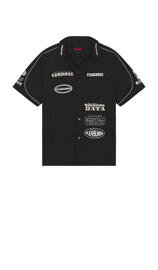 Terror Button Up Shirt in Black. - size S (also in L, M, XL/1X)