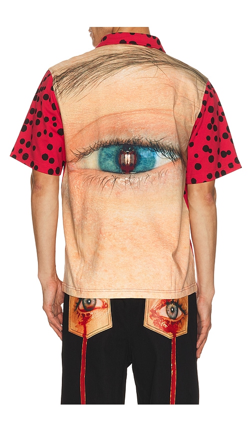 Pleasures Bug Eye Button Up Shirt In Red