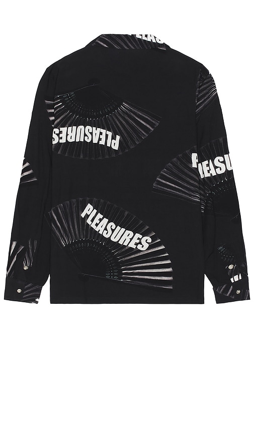 Shop Pleasures Fans Long Sleeve Button Down Shirt In Black