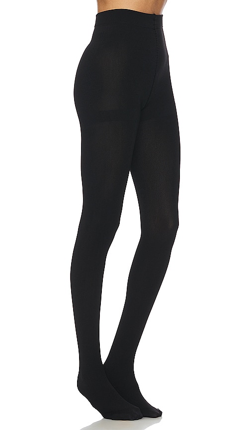 Plush Full Foot Fleece Lined Tights in Black