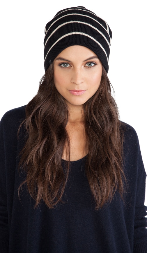 Striped Fleece Lined Barca Hat