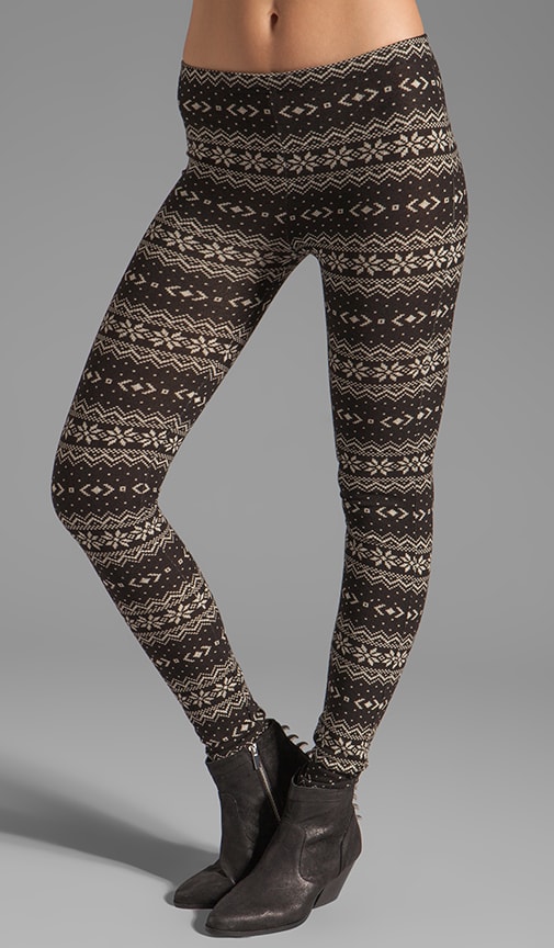 Plush Fair Isle Legging Black P708-BLACK - Free Shipping at Largo Drive