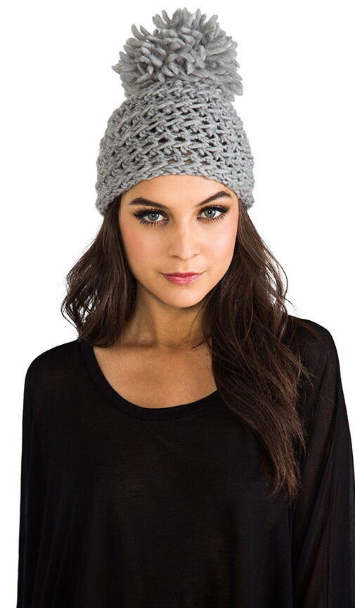 April Hand Crochet Light Grey Hat With Pom – TOILE