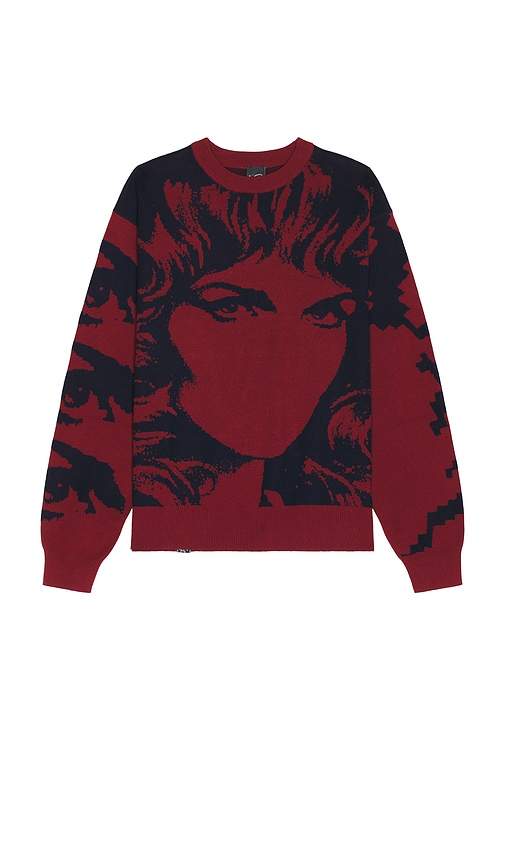 P.A.M. Perks and Mini Handmaiden Crewneck Knit Sweater in Burgundy