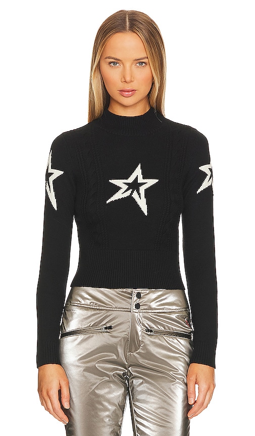 Shop Perfect Moment Cable Underwear Sweater In Black