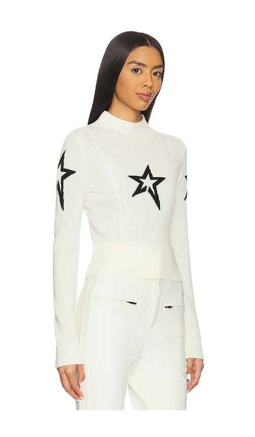 Perfect Moment Cable Under Layer Sweater Snow White In Animal Print