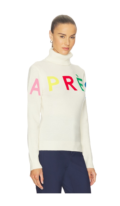 Perfect Moment Intarsia Merino Wool Turtleneck Sweater In Neutral