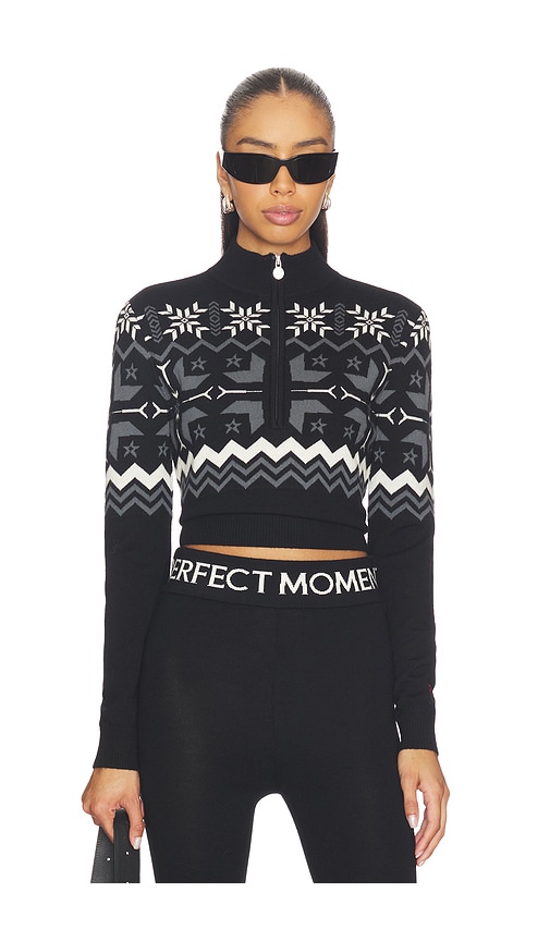 Perfect Moment Nordic Merino Wool Half-zip Sweater