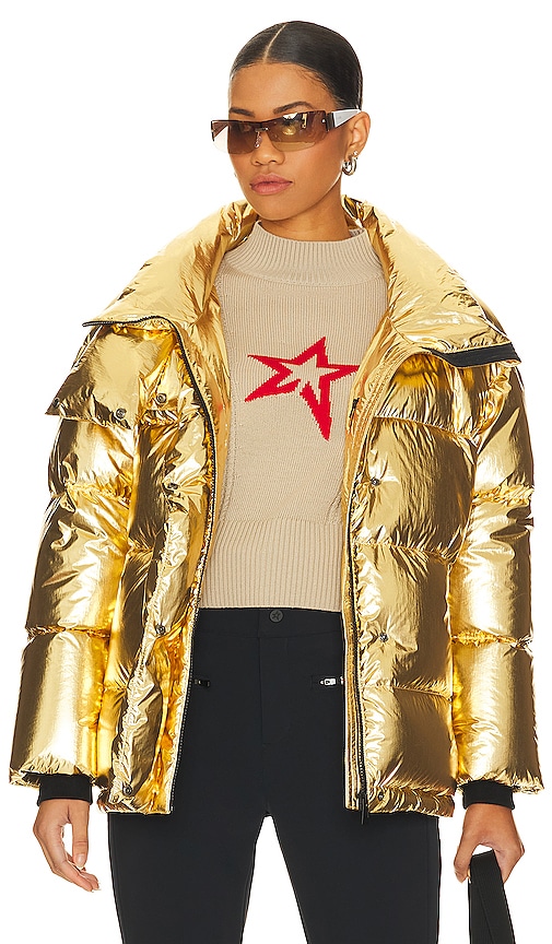 Shop Perfect Moment Oversized Parka Iii In Gold Foil