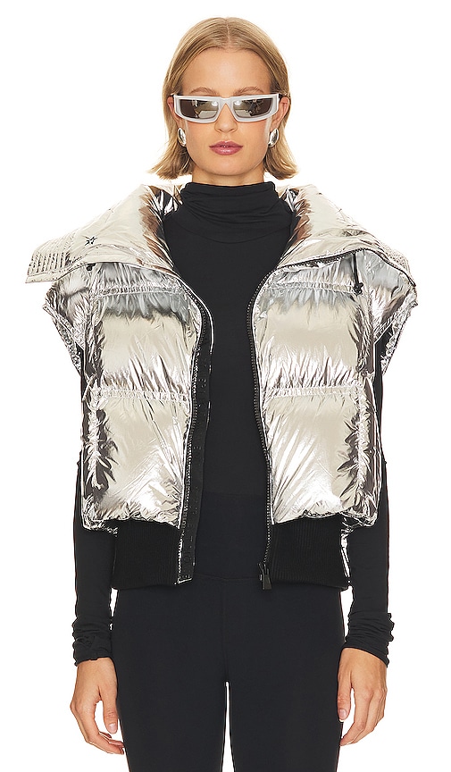 Perfect Moment Sierra Down Gilet In Silver Foil