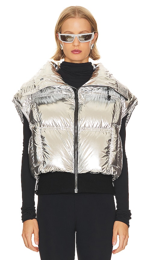 Shop Perfect Moment Sierra Down Gilet In Silver Foil