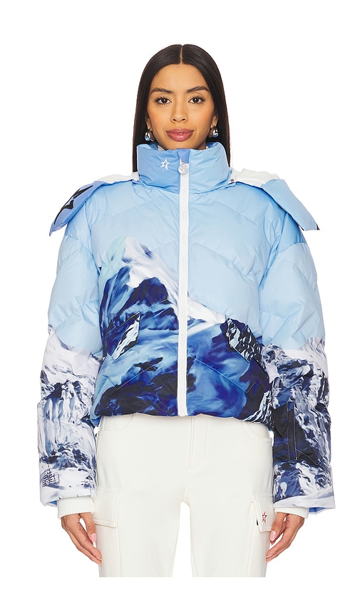Perfect Moment Moutain Puffer Ski Jacket In Ski Lift Print