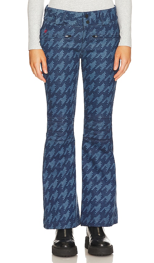 Shop Perfect Moment Auroral Denim Ski Pant In Houndstooth Mid