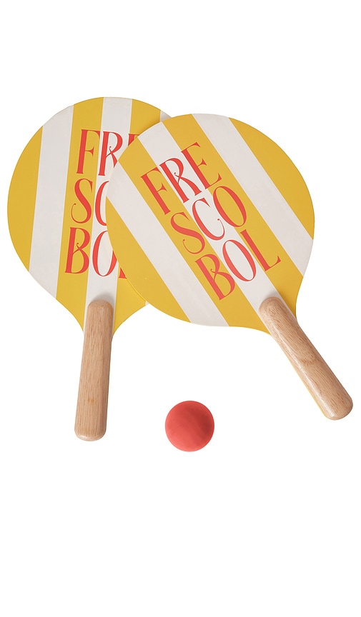 Shop Printworks Frescobol Beach Tennis In Yellow & Pink