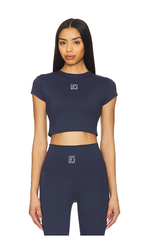 Crop Tee in Navy. - size XS (also in S, XL)
