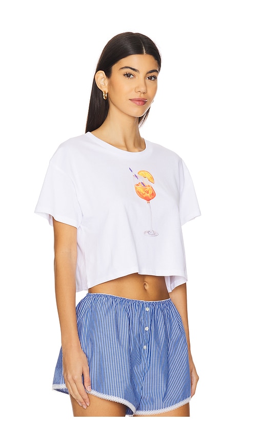 Shop Polychrome Goods Aperol Spritz Watercolor Crop Top In 화이트